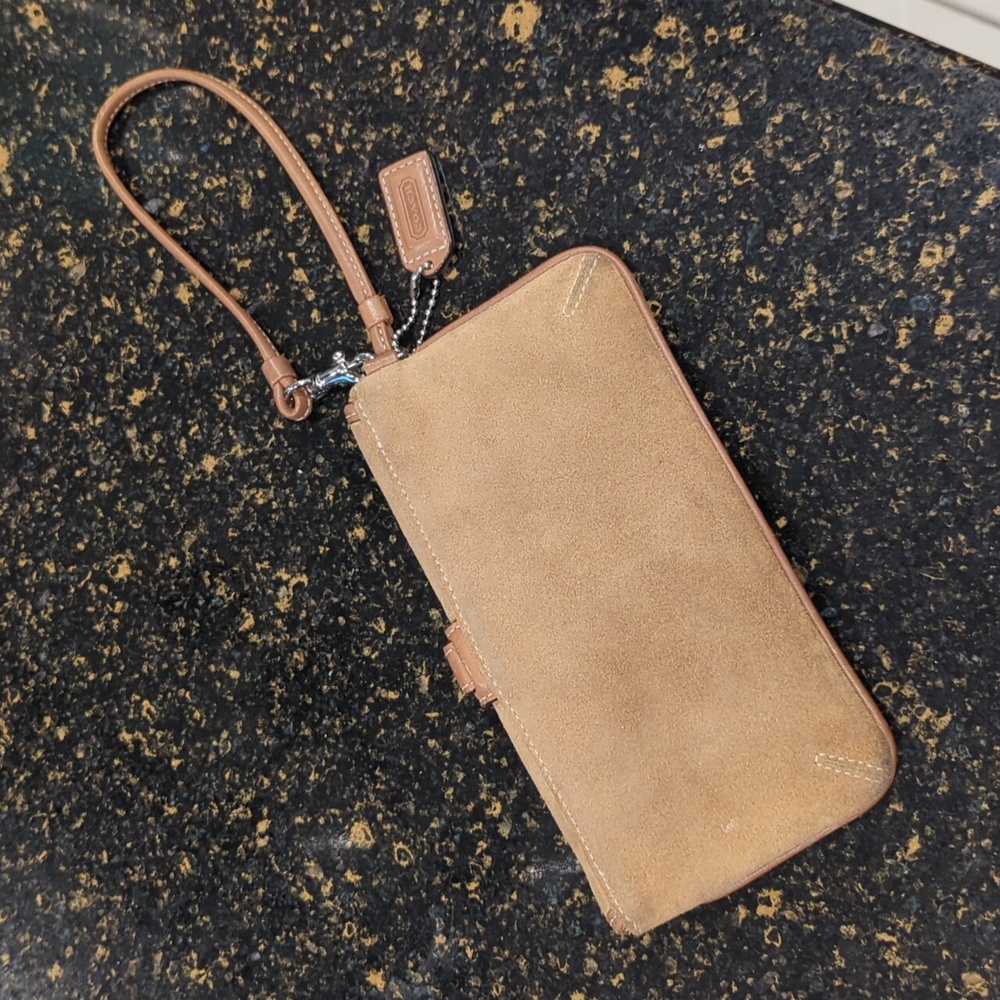Y2K Coach Suede Leather Wristlet - Picture 7 of 11